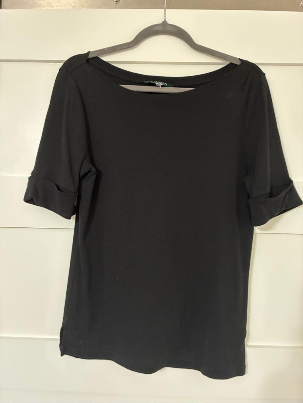 Ralph Lauren Black Scoop Neck Short Sleeve Tee